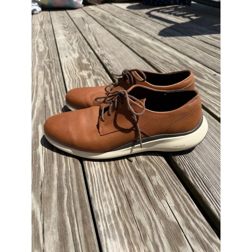 Cole Haan GrandPrø Mens 9.5M Brown Leather Oxford Derby Shoes C33186 Comfort